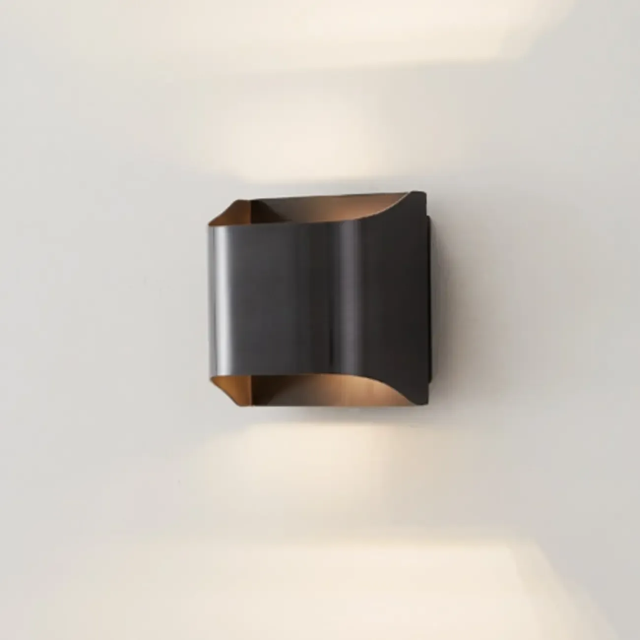 2-Light Copper LED Wall Lamp in Gold/Black Finish Image - 12