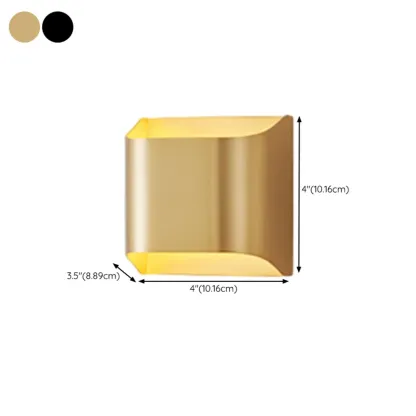 2-Light Copper LED Wall Lamp in Gold/Black Finish #size