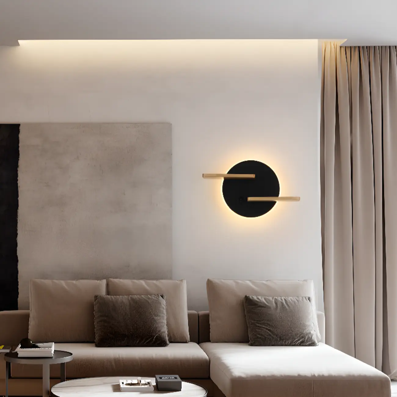 Modern Geometric LED Black Wall Sconce with USB Port Image - 3 | homeyfad
