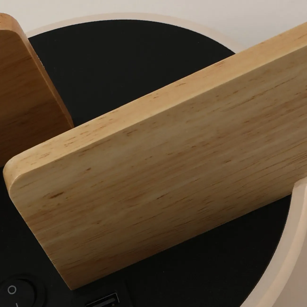 Modern Geometric LED Black Wall Sconce with USB Port Image - 12