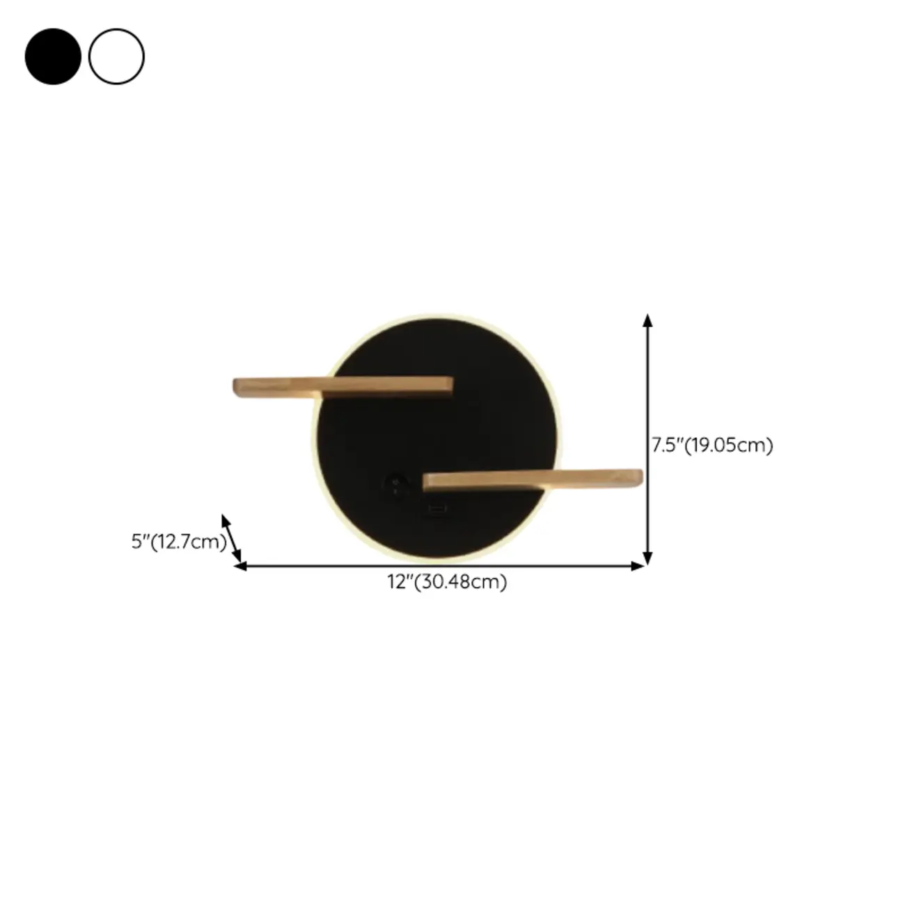 Modern Geometric LED Black Wall Sconce with USB Port Image - 16 | homeyfad