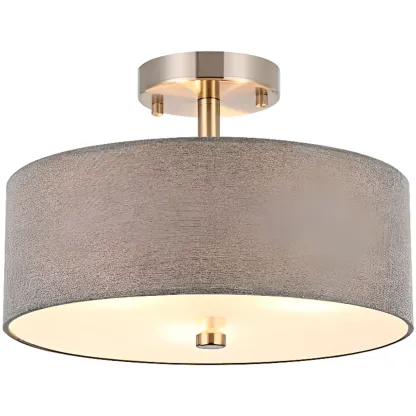 Modern Cylinder LED Semi Flush Ceiling Light for Living Room