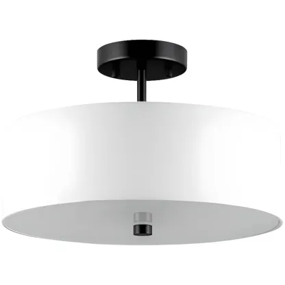 Modern Cylinder LED Semi Flush Ceiling Light for Living Room