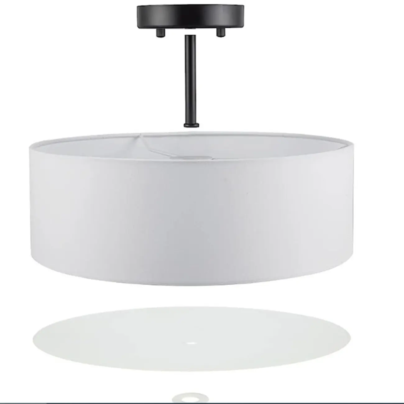 Modern Cylinder LED Semi Flush Ceiling Light for Living Room | homeyfad