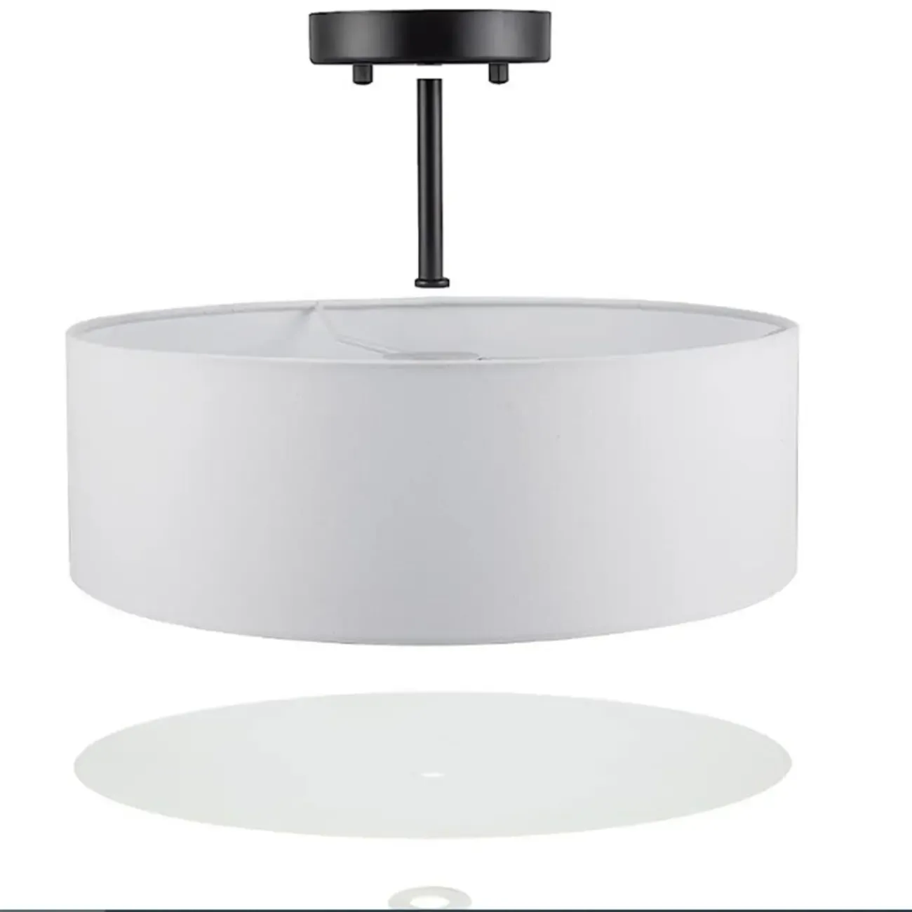 Modern Cylinder LED Semi Flush Ceiling Light for Living Room