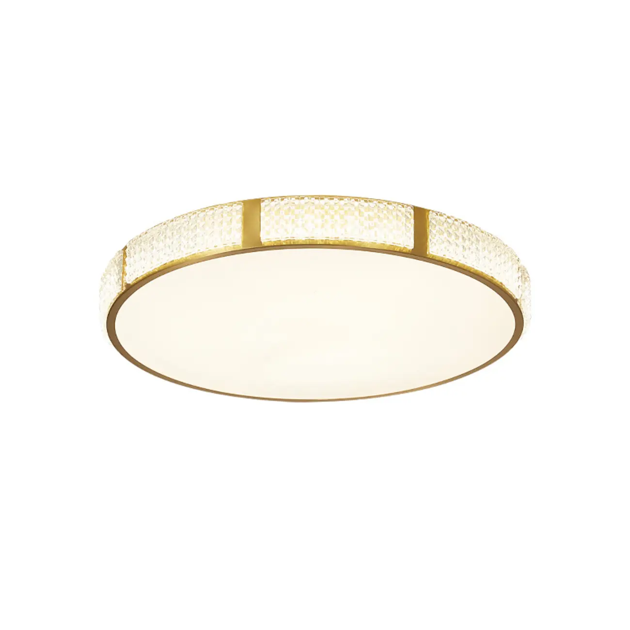 2 Lights Hardwired Surface Mount Round Ceiling Lighting with Polymethyl Methacrylate (pmma) Shade and Gilded Metal Fixture Image - 5 | homeyfad