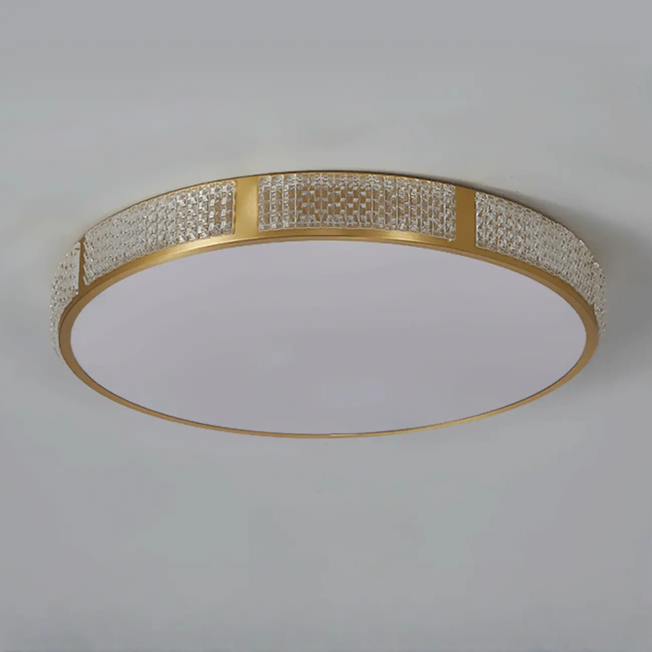 2 Lights Hardwired Surface Mount Round Ceiling Lighting with Polymethyl Methacrylate (pmma) Shade and Gilded Metal Fixture Image - 7 | homeyfad