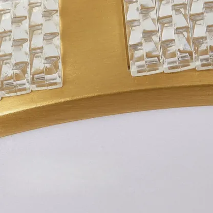 2 Lights Hardwired Surface Mount Round Ceiling Lighting with Polymethyl Methacrylate (pmma) Shade and Gilded Metal Fixture Image - 8