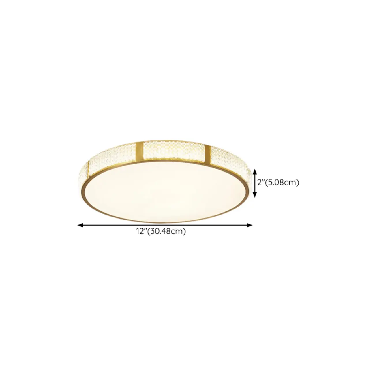 2 Lights Hardwired Surface Mount Round Ceiling Lighting with Polymethyl Methacrylate (pmma) Shade and Gilded Metal Fixture #size | homeyfad