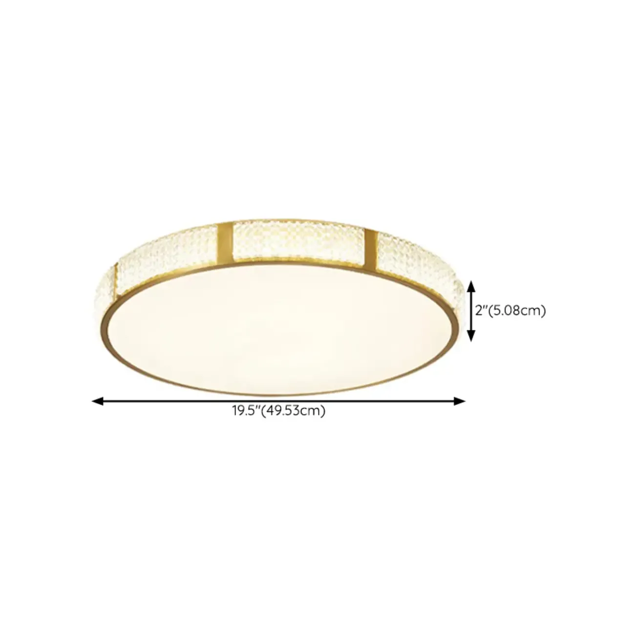 2 Lights Hardwired Surface Mount Round Ceiling Lighting with Polymethyl Methacrylate (pmma) Shade and Gilded Metal Fixture Image - 13