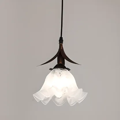 Modern Glass Flower-Shaped Pendant Light for Kitchen Image - 7