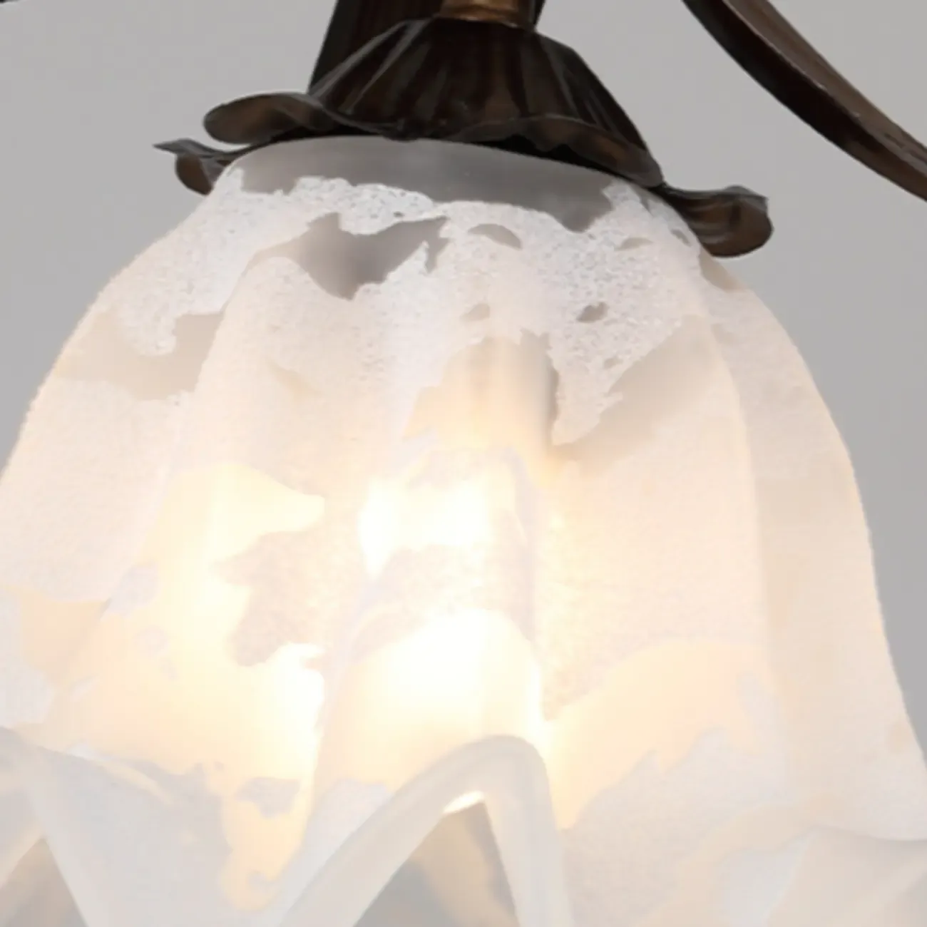 Modern Glass Flower-Shaped Pendant Light for Kitchen Image - 9