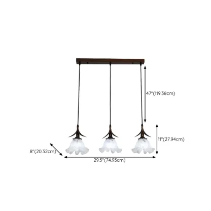 Modern Glass Flower-Shaped Pendant Light for Kitchen #size