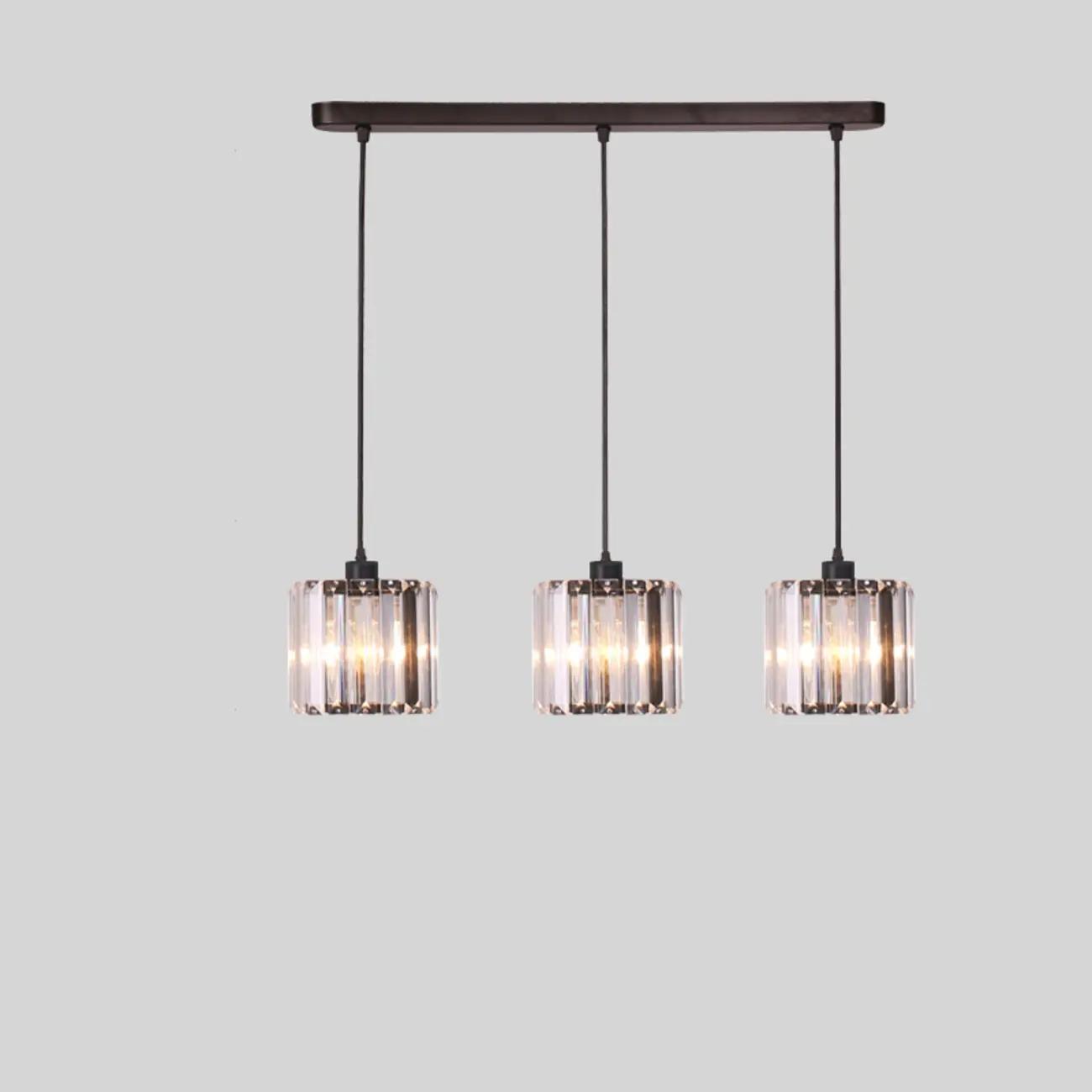 3-Light Modern Crystal Pendant Lamp for Kitchen Island Image - 2 | homeyfad