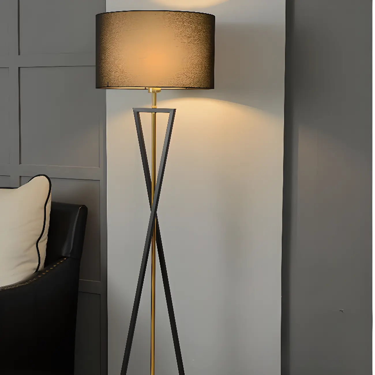 Modern Alloy Floor Lamp with Cloth Shade for Living Room Image - 6 | homeyfad