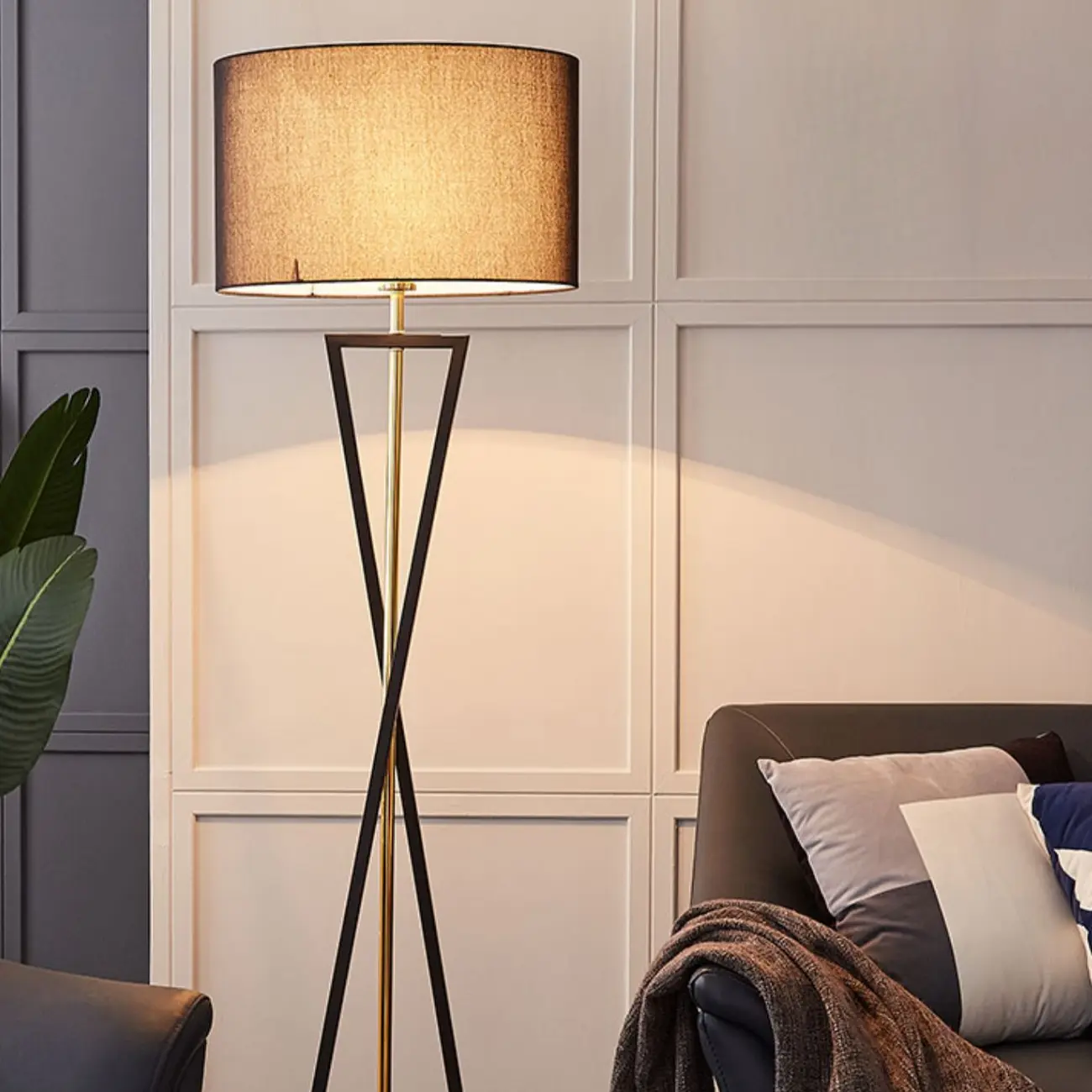 Modern Alloy Floor Lamp with Cloth Shade for Living Room Image - 8 | homeyfad