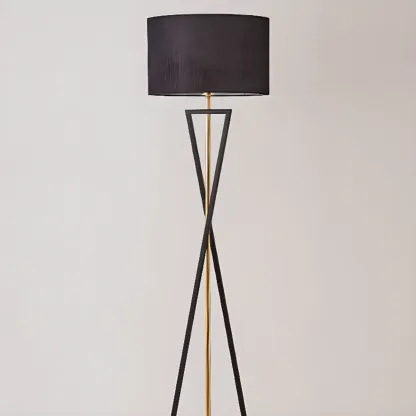 Modern Alloy Floor Lamp with Cloth Shade for Living Room Image - 10