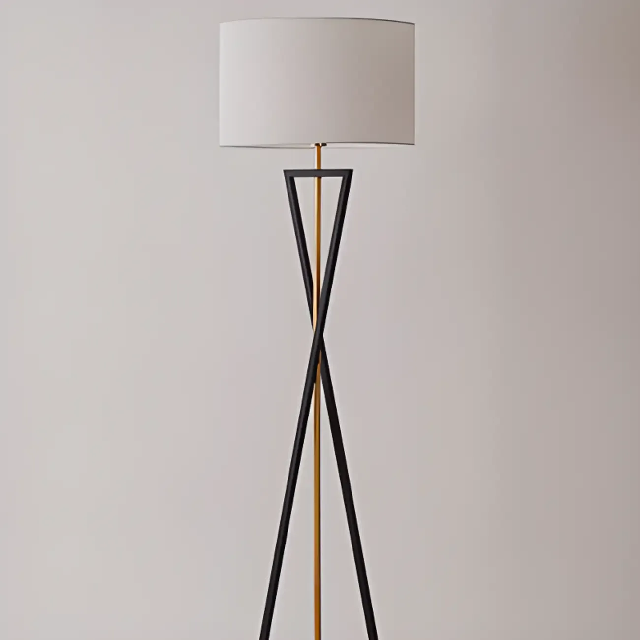 Modern Alloy Floor Lamp with Cloth Shade for Living Room Image - 12