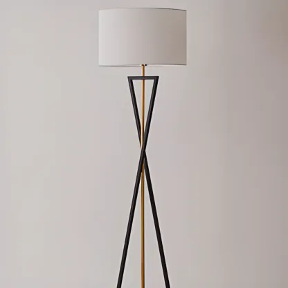 Modern Alloy Floor Lamp with Cloth Shade for Living Room Image - 12