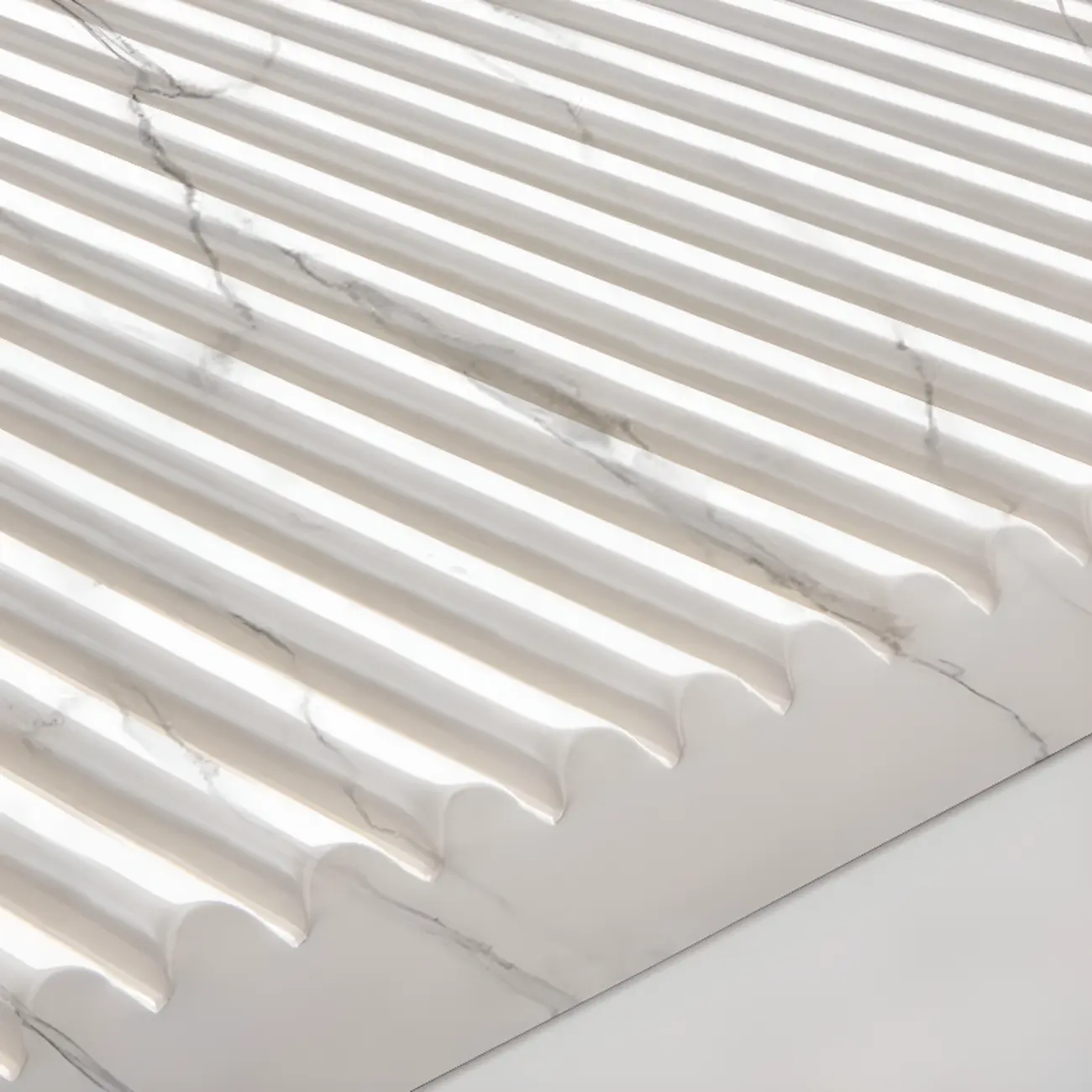 Trendy Marble-Textured Striped Wood Glass Storage Cabinet Image - 7 | homeyfad