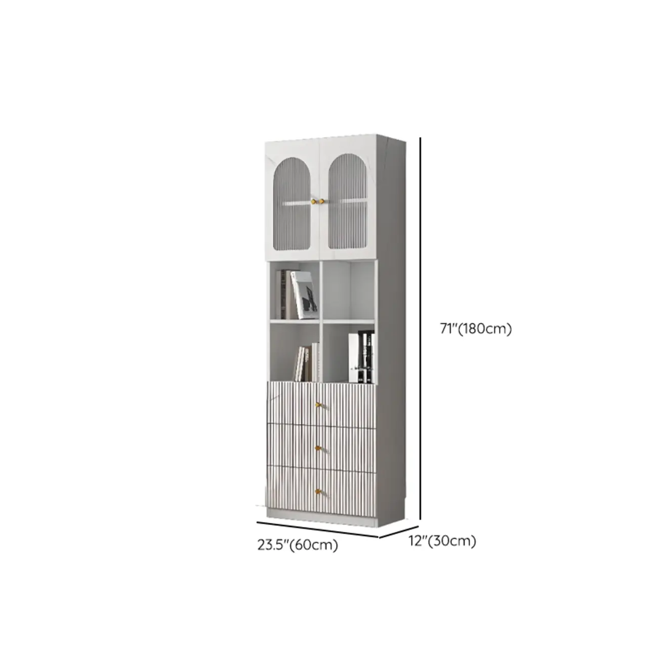 Trendy Marble-Textured Striped Wood Glass Storage Cabinet Image - 26 | homeyfad