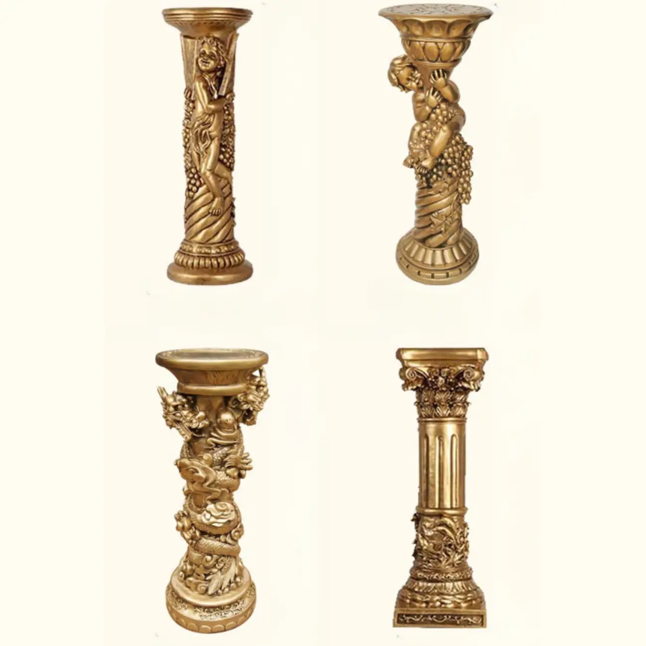 Victorian Gold Acrylic Round Hall Display Plant Stand Image - 9 | homeyfad