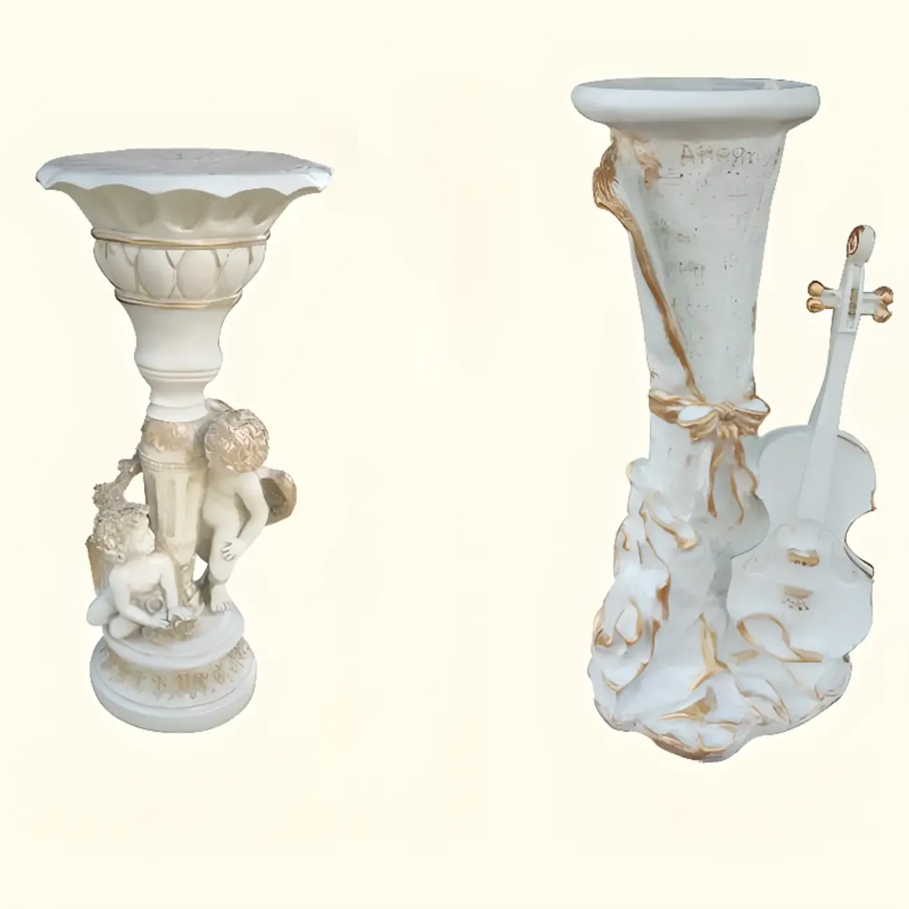 Victorian Gold Acrylic Round Hall Display Plant Stand Image - 11