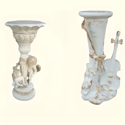 Victorian Gold Acrylic Round Hall Display Plant Stand Image - 11