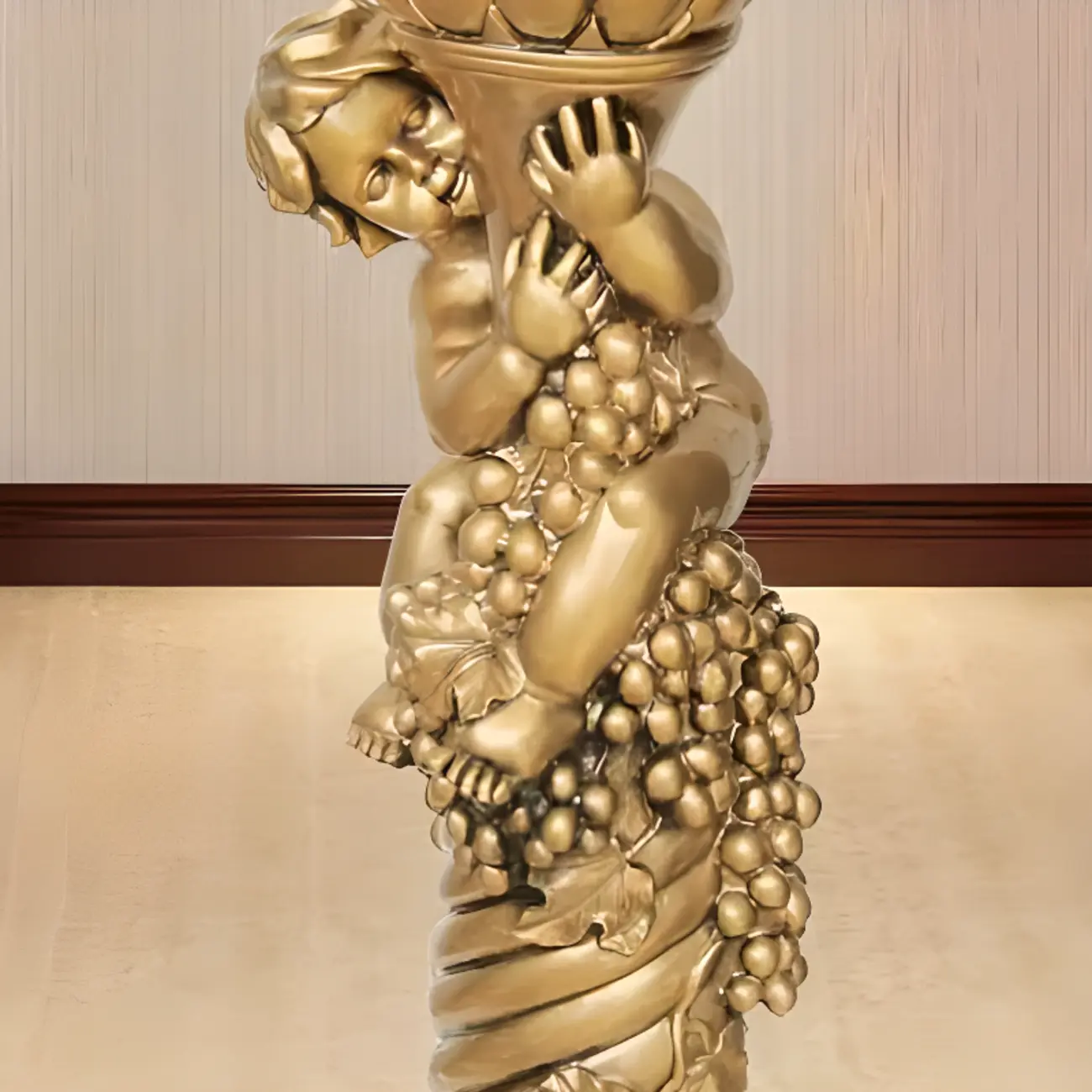 Victorian Gold Acrylic Round Hall Display Plant Stand Image - 12 | homeyfad