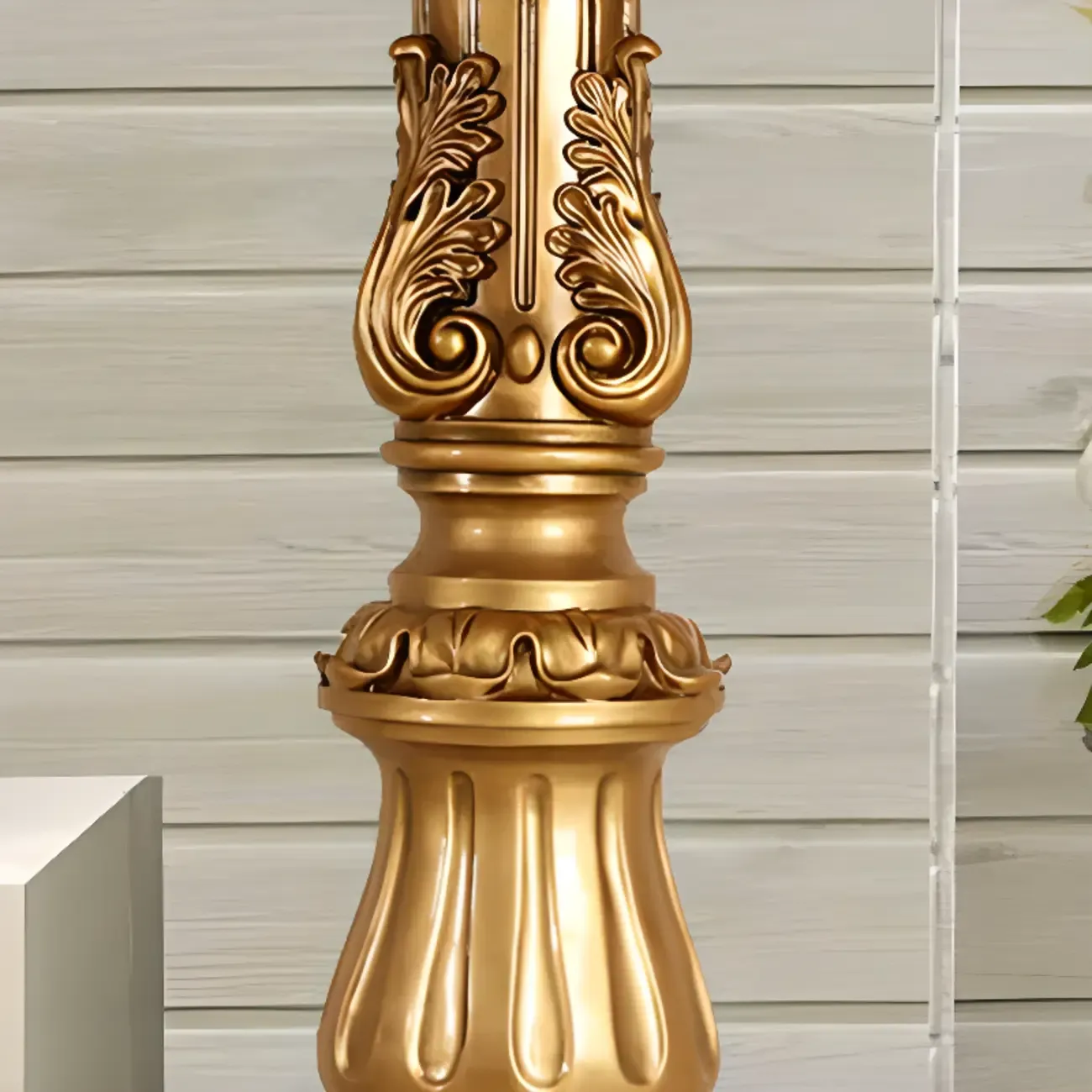 Victorian Gold Acrylic Round Hall Display Plant Stand Image - 14