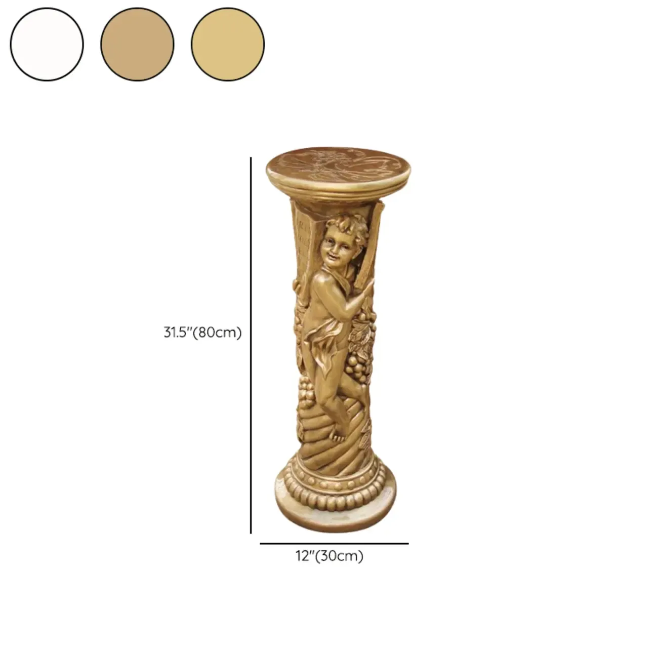 Victorian Gold Acrylic Round Hall Display Plant Stand Image - 16