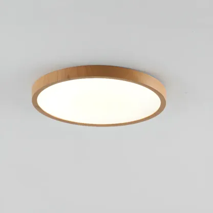 Simplistic Circular Acrylic Flush Ceiling Light in Dimmable Image - 6