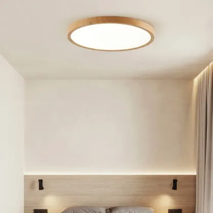 Simplistic Circular Acrylic Flush Ceiling Light in Dimmable Image - 3