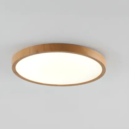 Simplistic Circular Acrylic Flush Ceiling Light in Dimmable Image - 8