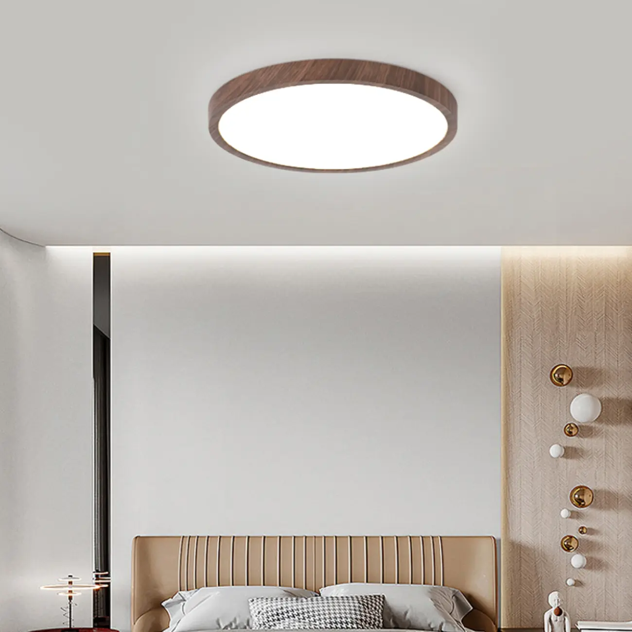 Simplistic Circular Acrylic Flush Ceiling Light in Dimmable Image - 1 | homeyfad