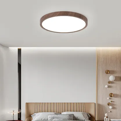 Simplistic Circular Acrylic Flush Ceiling Light in Dimmable Image - 1