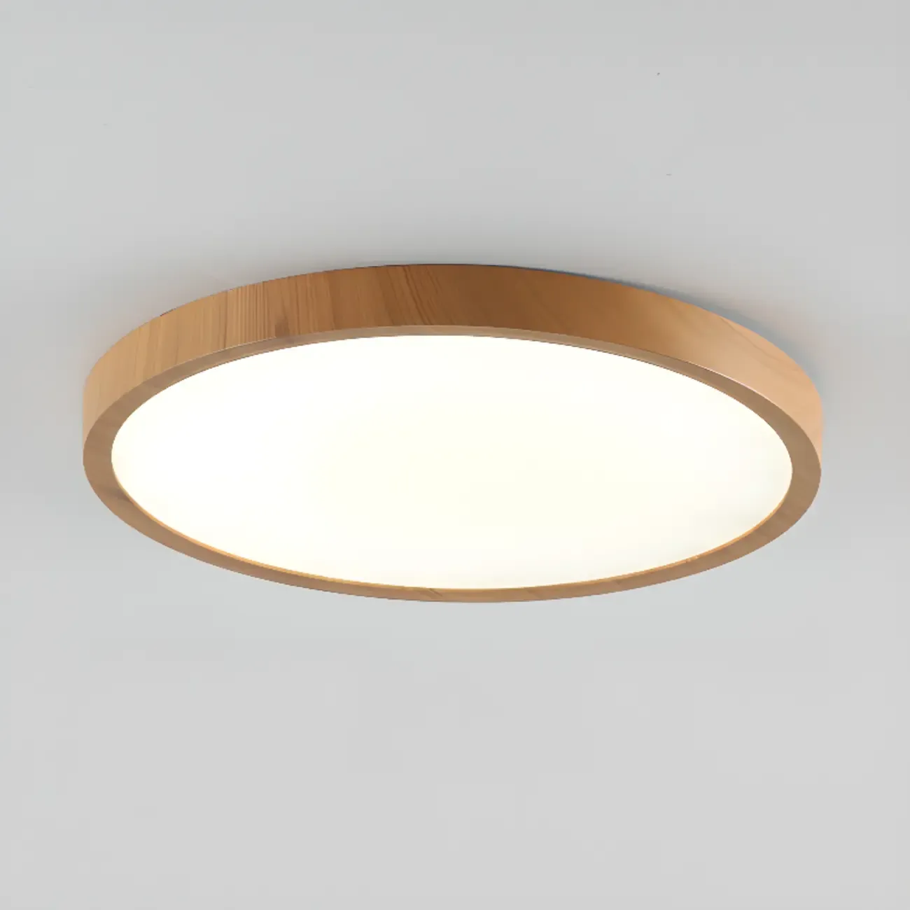 Simplistic Circular Acrylic Flush Ceiling Light in Dimmable Image - 2