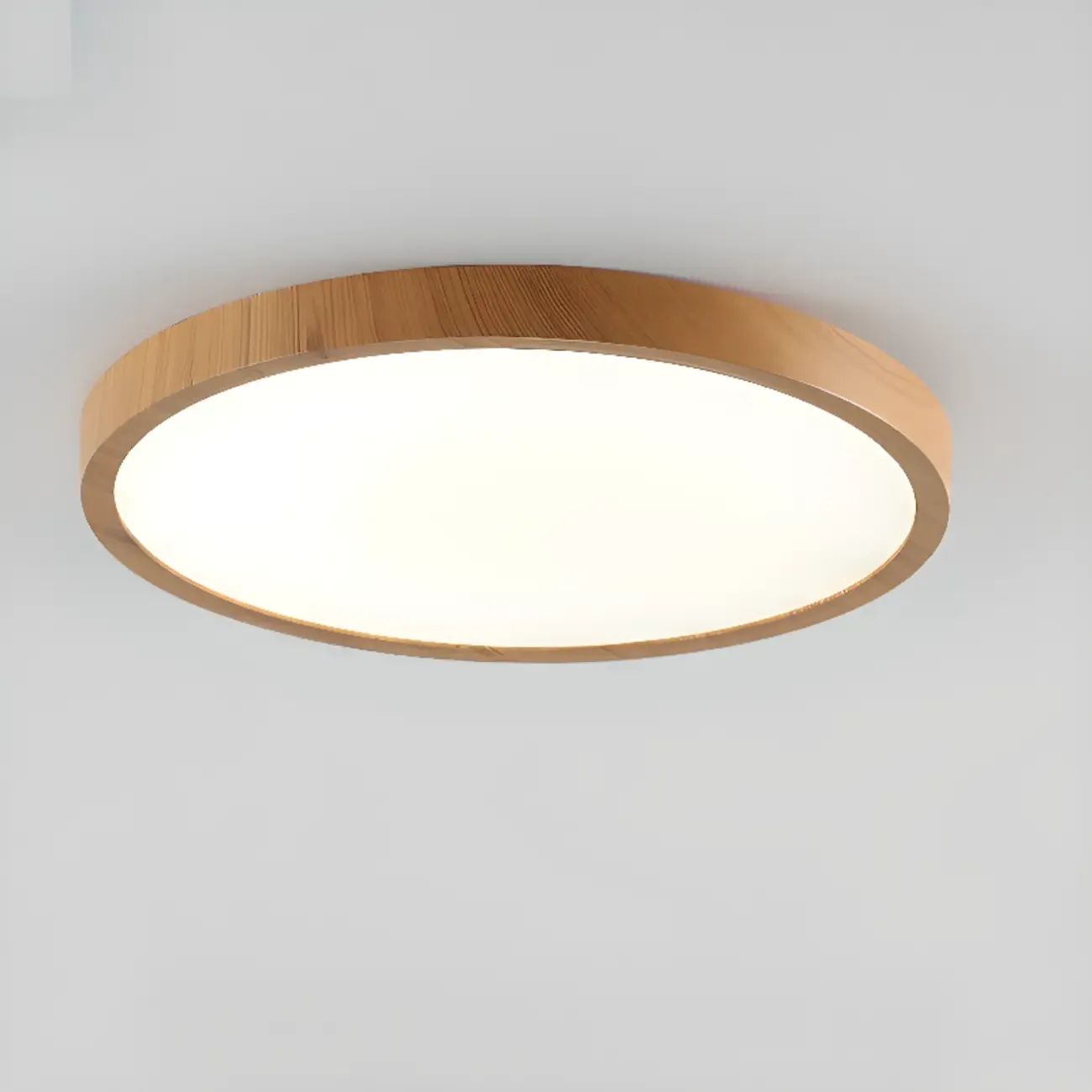 Simplistic Circular Acrylic Flush Ceiling Light in Dimmable Image - 12