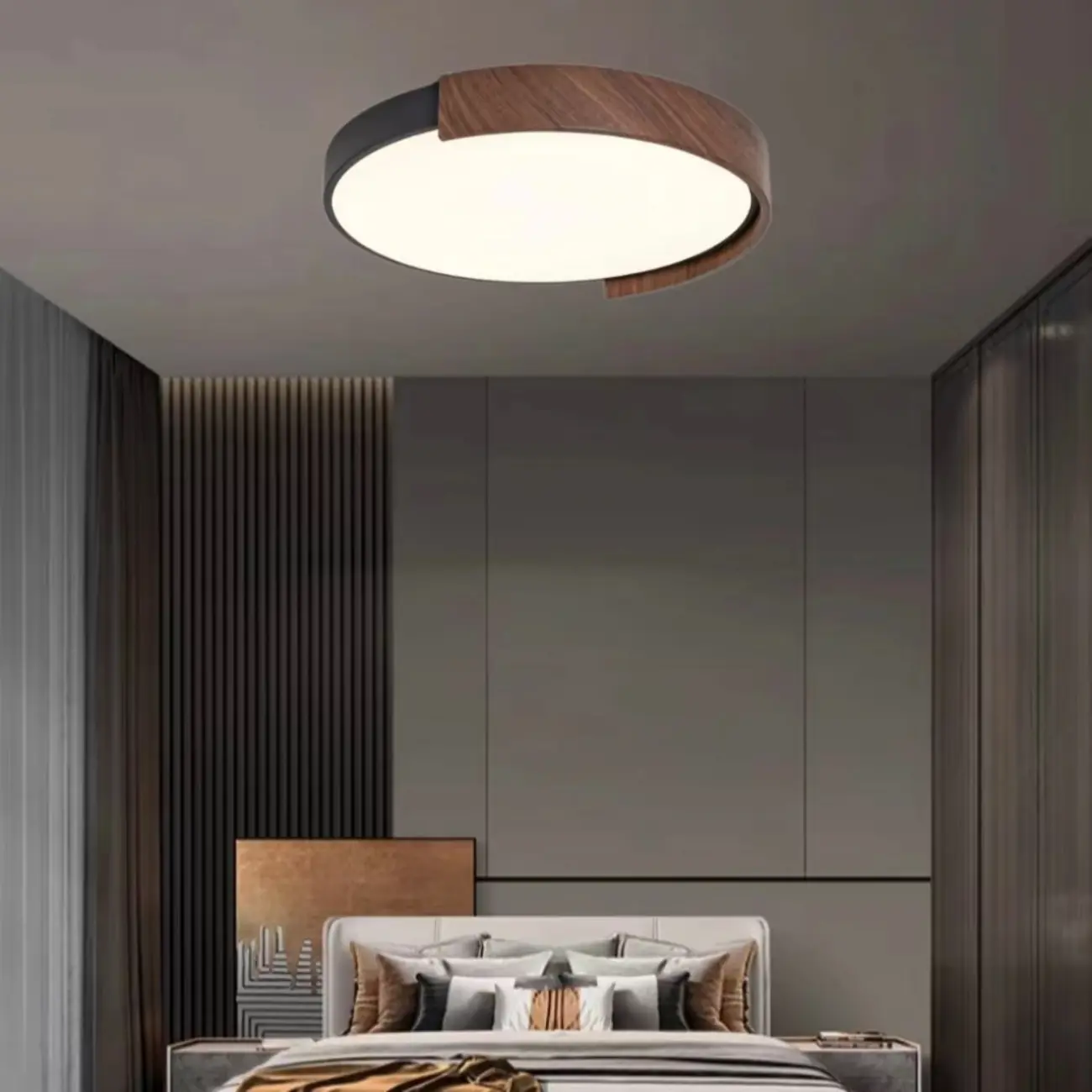 Dimmable Black LED Flush Mount Ceiling Light for Bedroom  Image - 4 | homeyfad