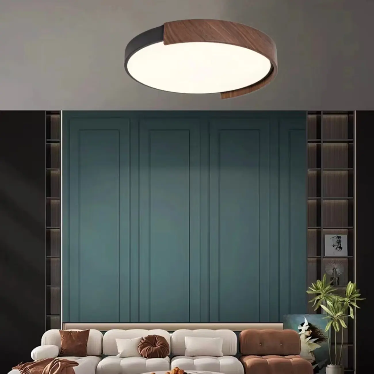 Dimmable Black LED Flush Mount Ceiling Light for Bedroom  Image - 5 | homeyfad