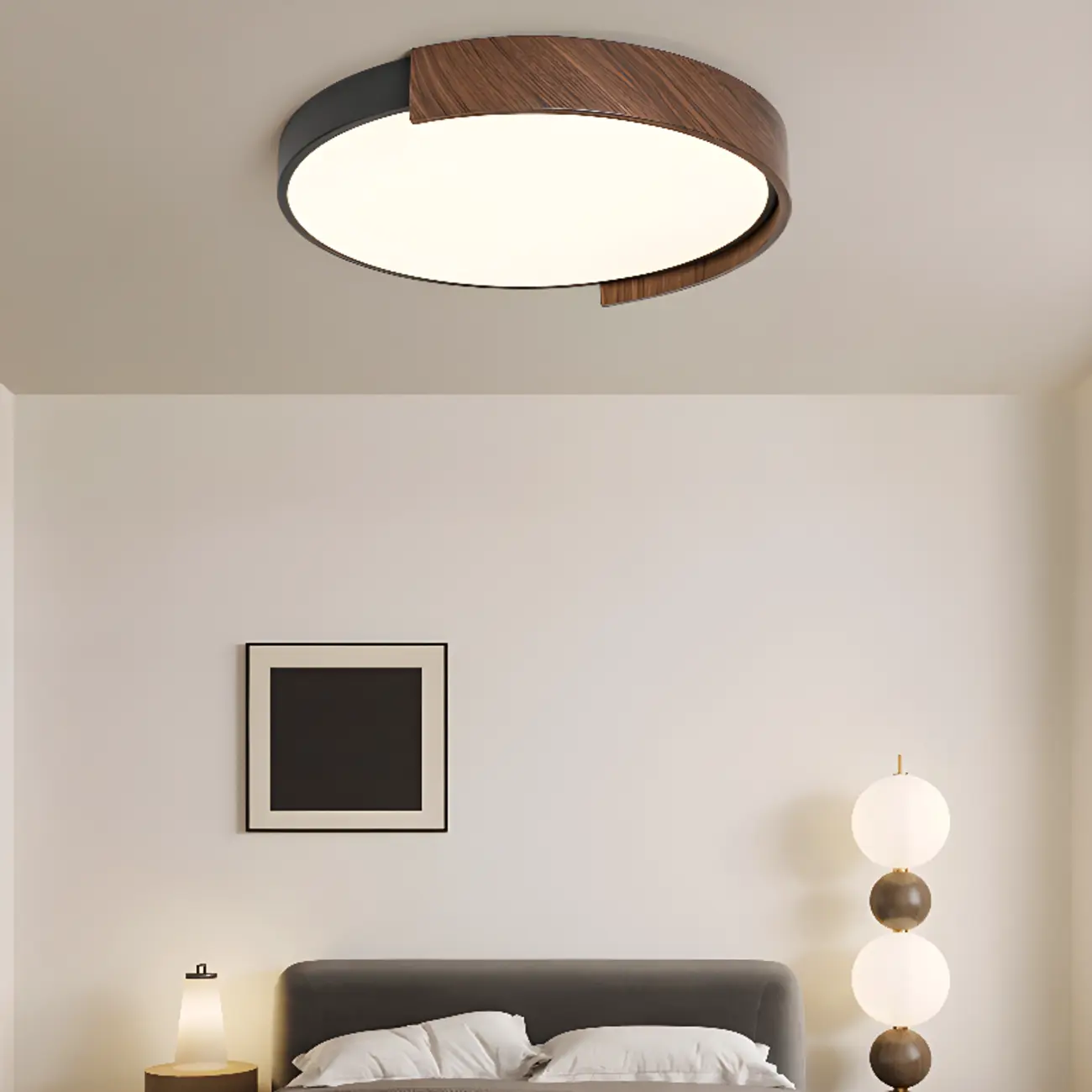 Dimmable Black LED Flush Mount Ceiling Light for Bedroom  Image - 6 | homeyfad