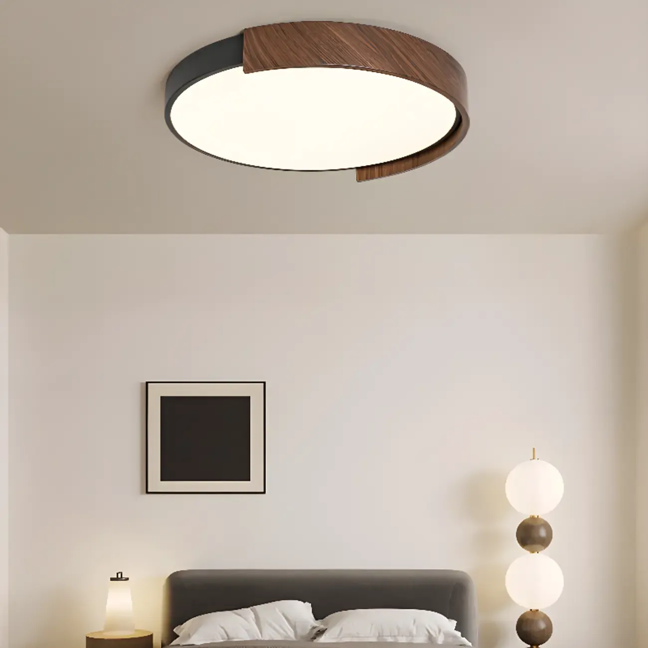 Dimmable Black LED Flush Mount Ceiling Light for Bedroom  Image - 6