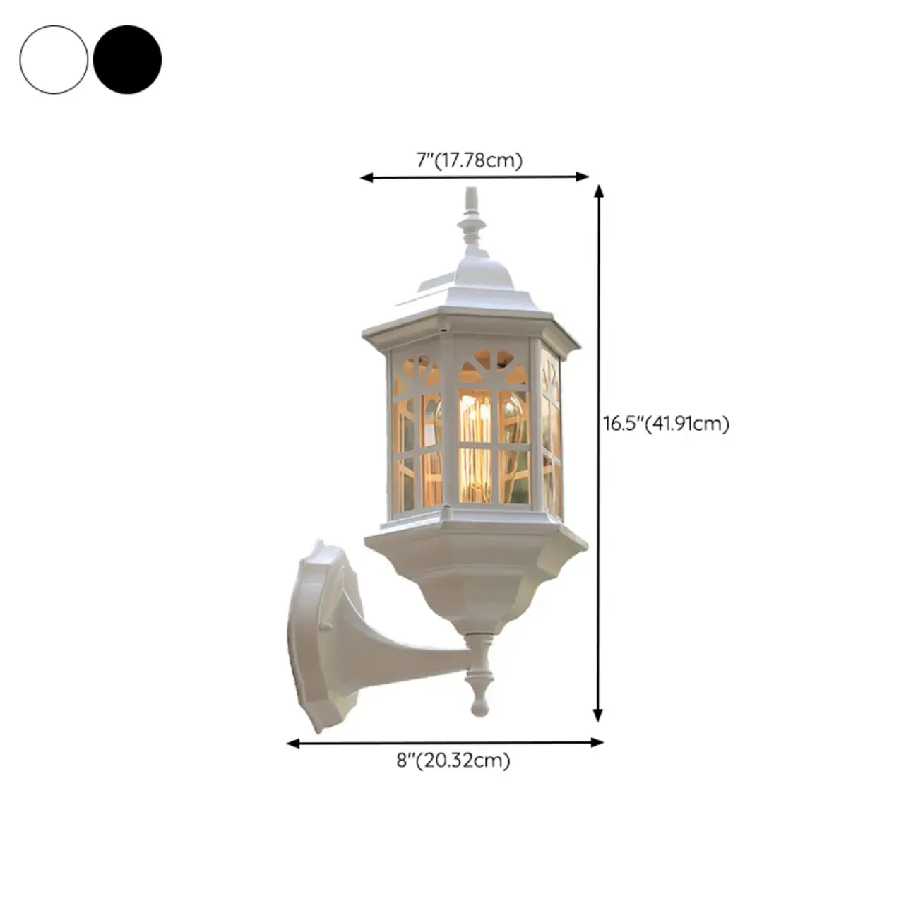 Modern Metal Lantern Glass Shade LED Outdoor Wall Light Image - 12