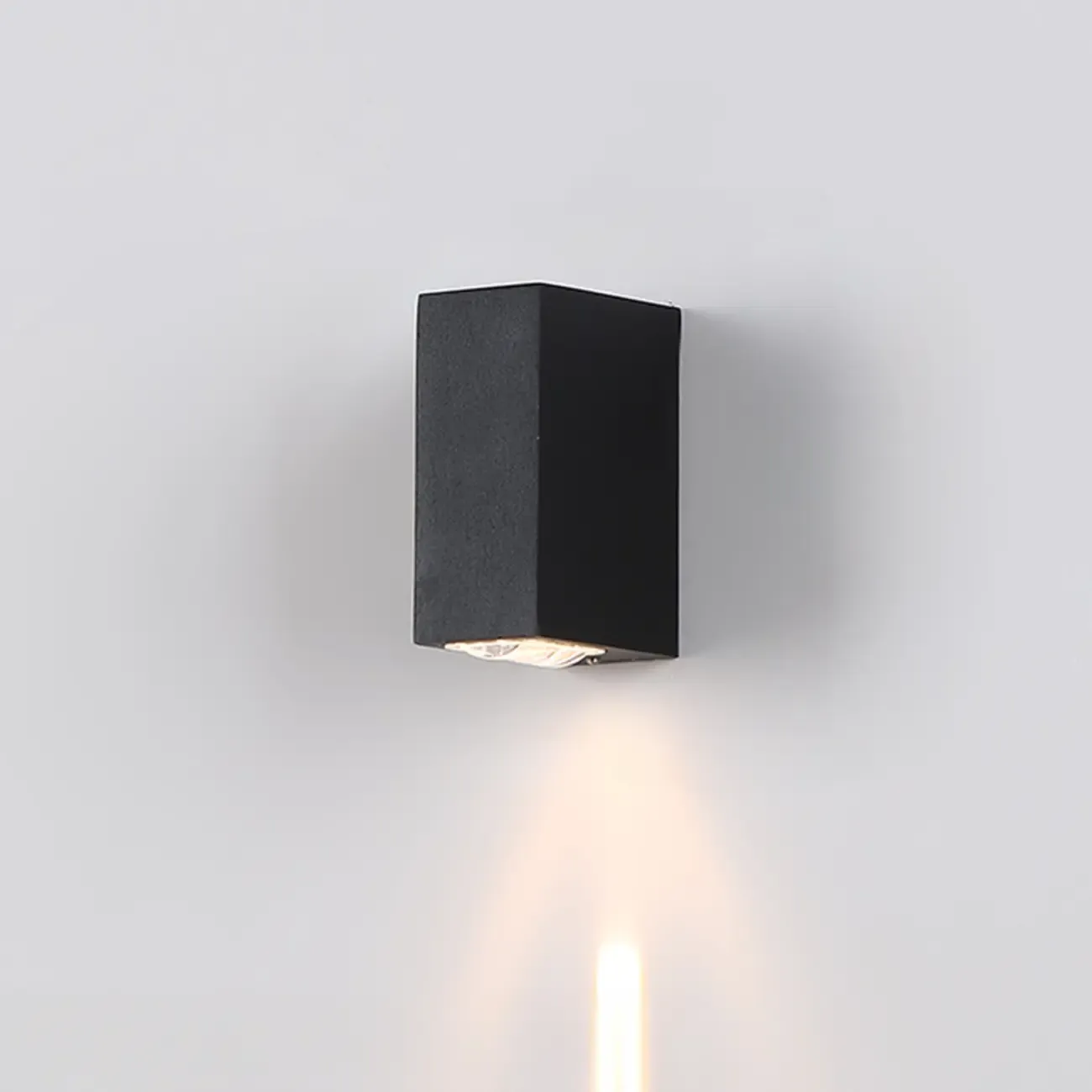 Modern Black Rectangle Outdoor Up Down LED Wall Light - HomeyFad