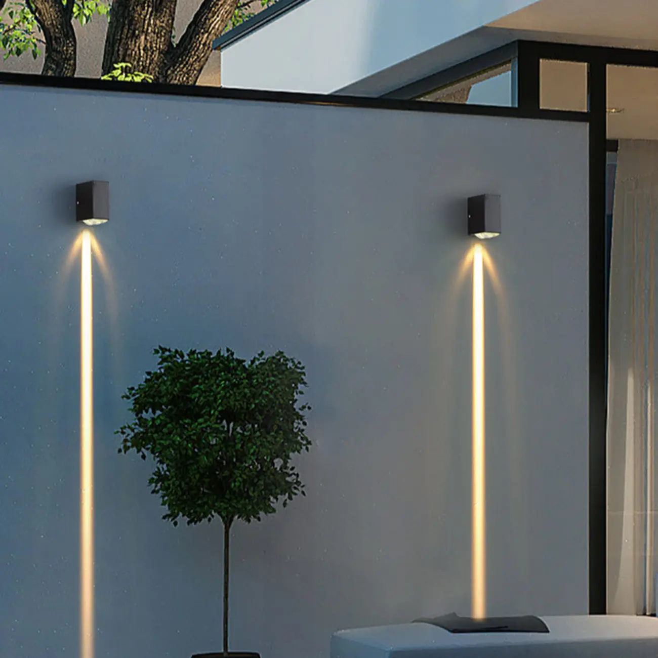 Outdoor 2 Lights Up & Down Clear Wall Sconce with Polymer Shade and Hardwired Power Source Image - 3 | homeyfad