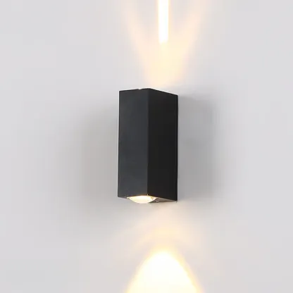 Outdoor 2 Lights Up & Down Clear Wall Sconce with Polymer Shade and Hardwired Power Source Image - 9