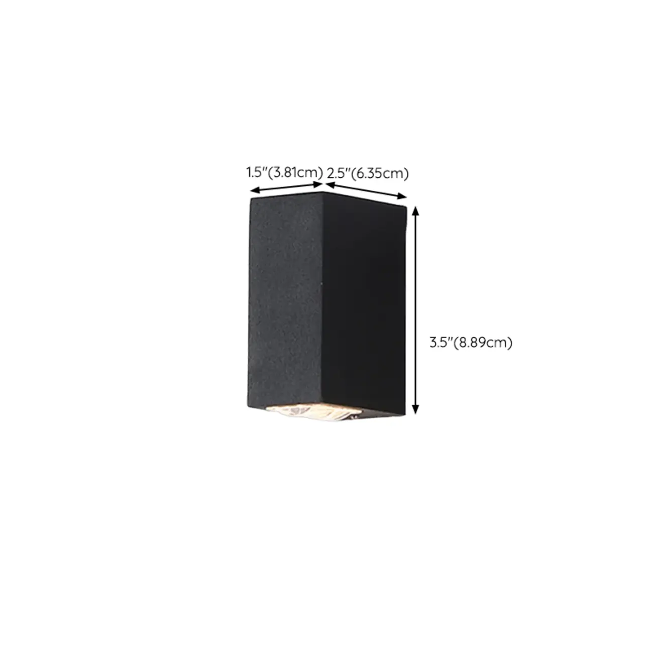 Modern Black Rectangle Outdoor Up Down LED Wall Light #size