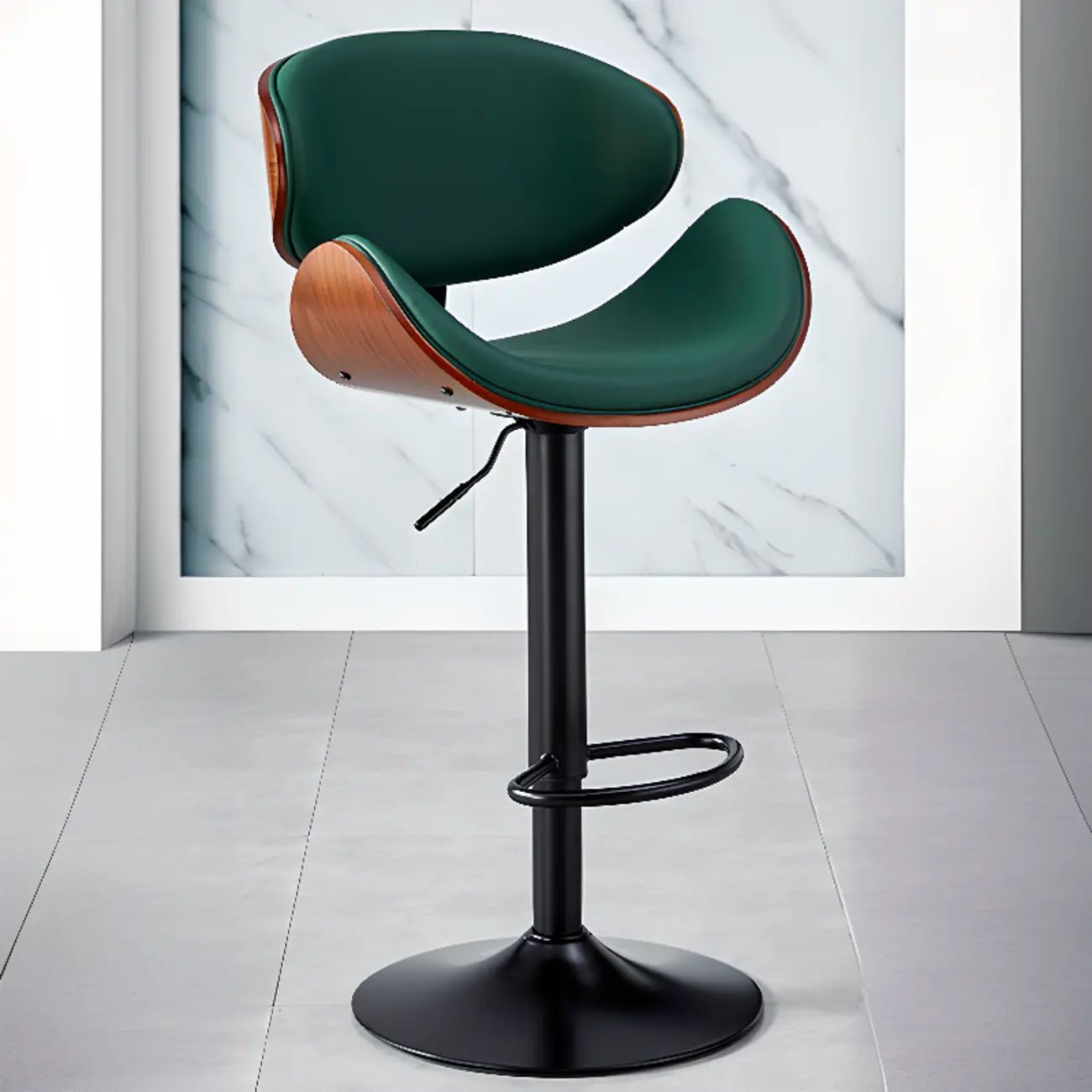 Bucket Adjustable Swivel Leather Bar Stools Image - 17 | homeyfad