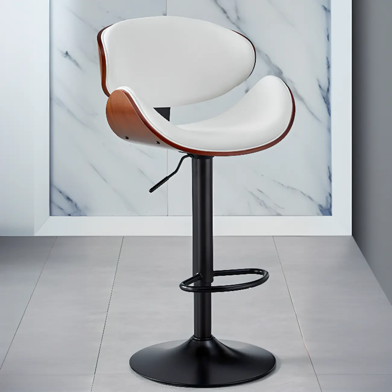 Bucket Adjustable Swivel Leather Bar Stools Image - 19 | homeyfad