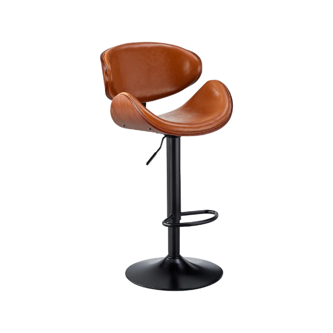 Bucket Adjustable Swivel Leather Bar Stools Image - 27 | homeyfad